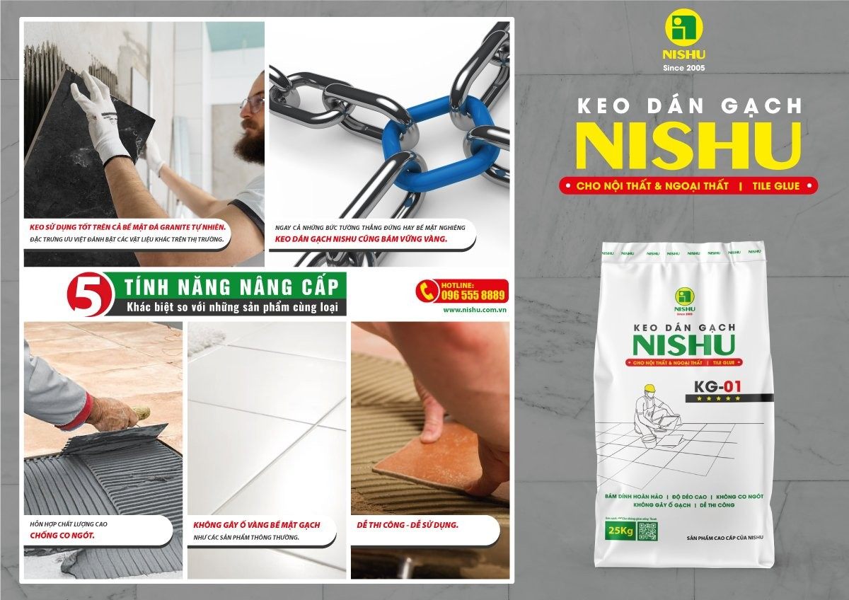 Những ưu điểm vượt trội của keo dán gạch Nishu
