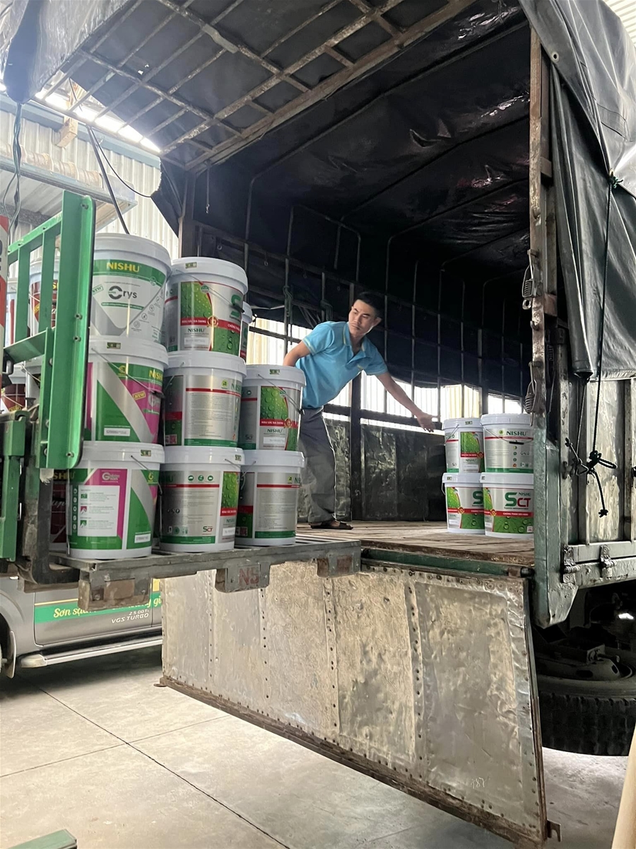 Sản phẩm sơn Nishu tại đại lý Xanh Thư