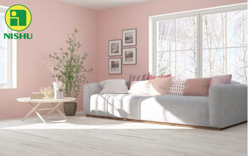 kết hợp màu hồng pastel với màu trắng