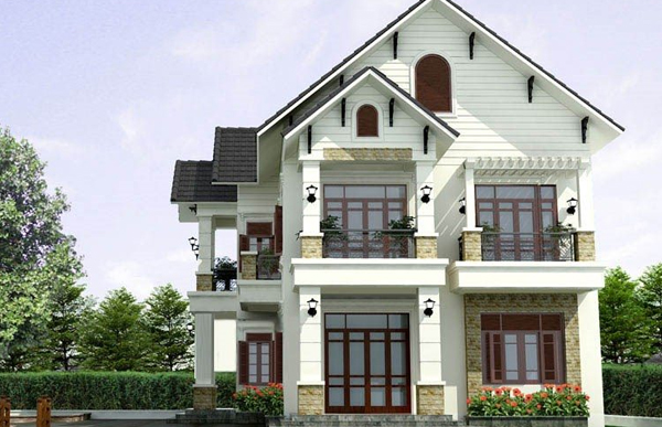 Sơn ngoại thất màu trắng sữa