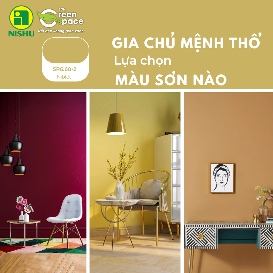 màu sơn phù hợp với gia chủ mệnh thổ